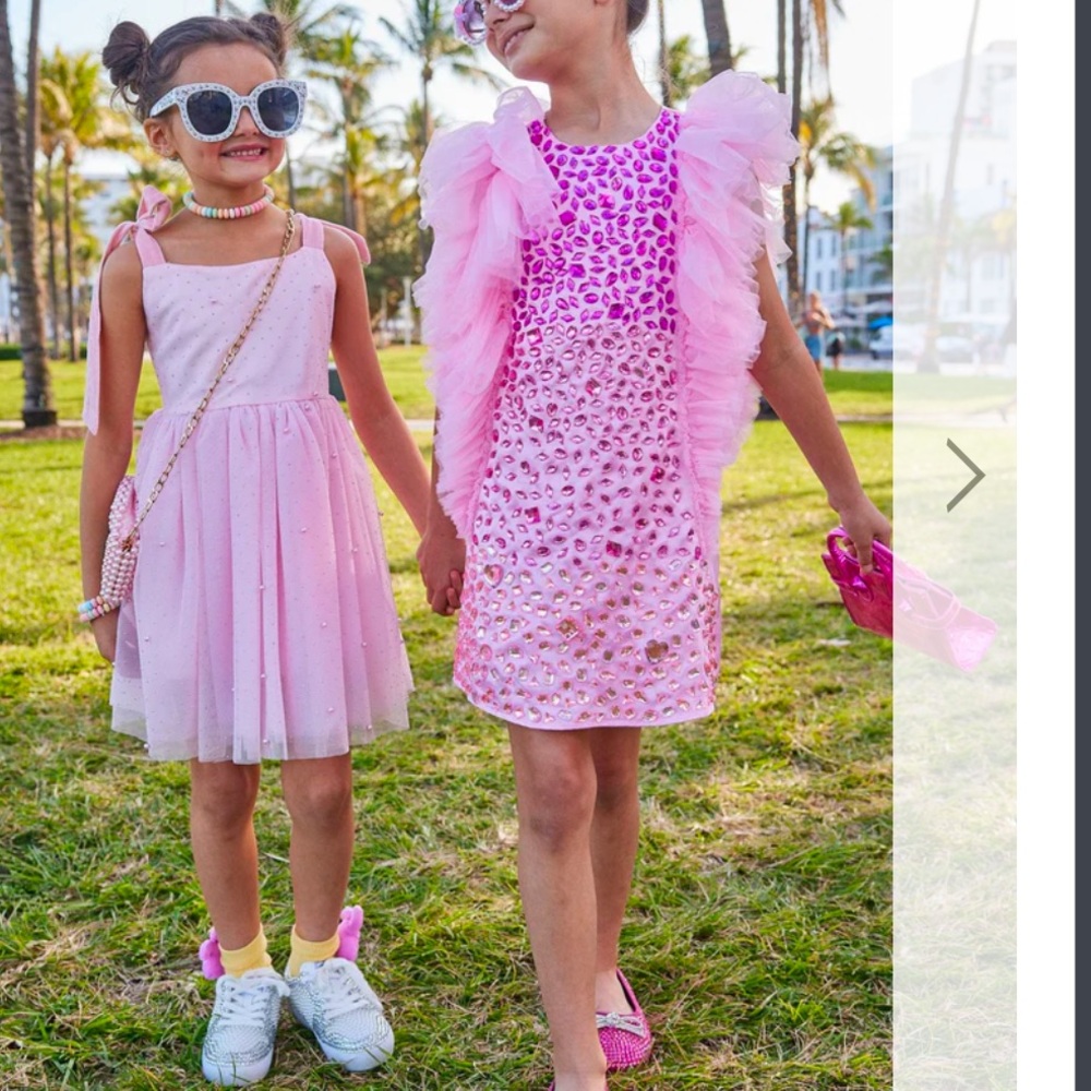 Lola + the boys PINK LIMITED EDITION BEJEWELED DRESS